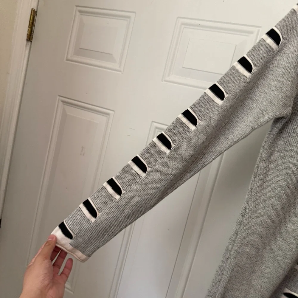 SPAZIO grey‎ slim fit crew neck long sleeve pullover sweater